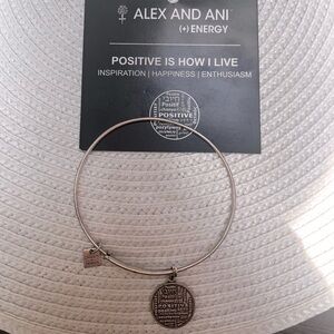 Alex and Ani Silver Positivity Charm Bangle